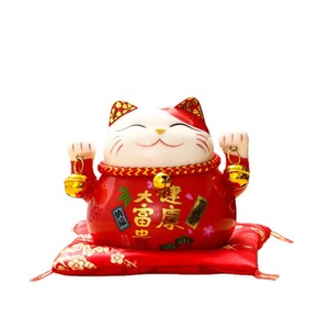Figurine japonaise en porcelaine de 4,5 pouces, cadeau en céramique, chat porte-bonheur <span class=keywords><strong>Maneki</strong></span> <span class=keywords><strong>Neko</strong></span> pour la maison, l'hôtel, tirelire, décoration d'entreprise - Product Image 3