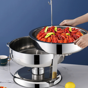 Plat de service chauffant en acier inoxydable pour buffet, ensemble chauffe-plat pour buffet - Product Image 5