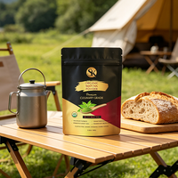 Sachet d'emballage personnalisé en film polyester thermoscellé, de qualité alimentaire, avec fermeture éclair verticale, résistant à l'humidité, pour poudre de matcha et de chocolat