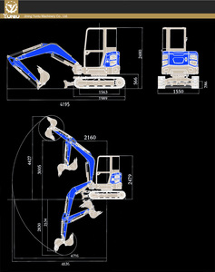 משלוח חינם מחפרים זחליליים מיני חדשים 3.5-4 טון עם מנוע Euro 5 EPA מחיר סיטונאי מהמפעל מחפר מיני למכירה - Product Image 3