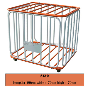 Chariot <span class=keywords><strong>de</strong></span> rangement pliable en métal MAICCA pour l'extérieur, multi-sports, ballons portables, <span class=keywords><strong>cage</strong></span> <span class=keywords><strong>de</strong></span> football, équipement d'entraînement <span class=keywords><strong>de</strong></span> football, orange - Product Image 4