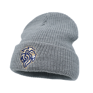 Custom Leather Patch Beanies 100% Acrylic Ribbed Cuffed Knitted Winter Hats for Adult - Product Image 3