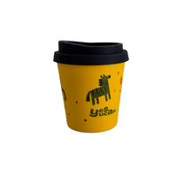 12oz Gelas Kartun Lucu Gelas Serat Bambu Ramah Lingkungan Dapat Digunakan Kembali Desain Kustom Anak-anak Pelajar Kedai Kopi Acara