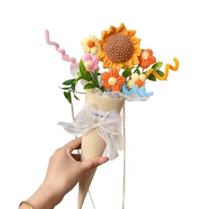 Ramo <span class=keywords><strong>de</strong></span> Flores <span class=keywords><strong>de</strong></span> Limpiapipas Hecho a Mano, Flores <span class=keywords><strong>de</strong></span> <span class=keywords><strong>Girasol</strong></span> <span class=keywords><strong>de</strong></span> Limpiapipas, Flores Tejidas a Mano, Regalo para Mujeres, Día <span class=keywords><strong>de</strong></span> la Madre - Product Image 1