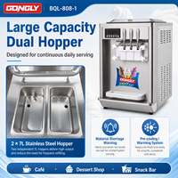 Machine à glace molle commerciale 3 saveurs pour comptoir, 18-25L/H, 220/110V, haute productivité pour restaurants et cafés
