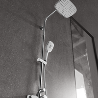 Pommeau de douche haute pression 3 fonctions en laiton chromé poli avec jet pluie et massage, monocommande, pour usage hôtelier, marque ARROW