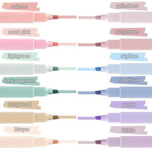 Factory OEM Custom Logo Highlighter Rectangular Marker Cheap Morandi Pastel Multicolor <b>Multi</b> <b>Colored</b> Highlighters <b>Pen</b> Set - Product Image 2