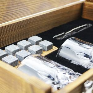 Ensemble de pierres à Whisky artificielles avec 2 verres, boîte de luxe faite à la main avec 8 Cubes à glace en <span class=keywords><strong>granit</strong></span> et pierres à Whisky - Product Image 3