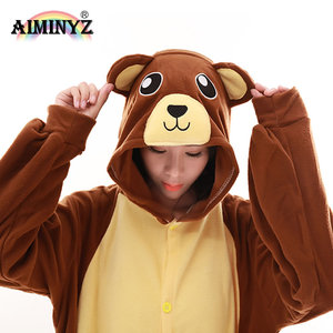 <span class=keywords><strong>Pijama</strong></span> de Forro <span class=keywords><strong>Polar</strong></span> con Capucha de Dibujos Animados de Animales, Personalizable, de Alta Calidad, Tallas Grandes, para Primavera/Invierno, para Adultos, ODM - Product Image 4