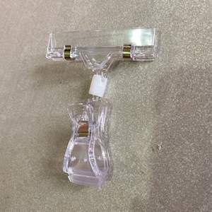 Grampo claro do PNF para o suporte dobrado do sinal do grampo plástico do supermercado - Product Image 2