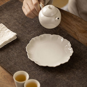 Guanlan Wood Ash Ceramic <b>Tea</b> <b>Tray</b> Irregular Shape For Kung Fu <b>Tea</b> Set Afternoon <b>Tea</b> Use Dehua Porcelain - Product Image 3