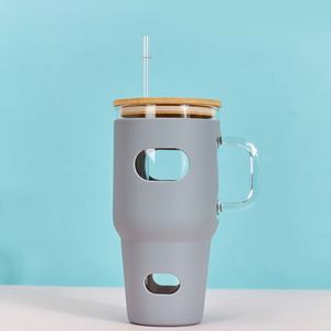 Gobelet en verre de 32 oz avec poignée et manchon en silicone pour étudiants universitaires en voiture - Product Image 5