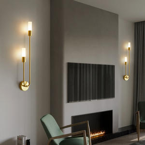 Nordic Style All-Copper Wall Lamp for Living Room TV Background Bedroom <b>Retro</b> Staircase Simple Design for Bedside & Hallway - Product Image 1