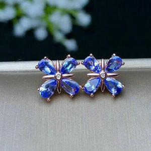 Boucles d'oreilles en forme de papillon plaqué or rose, strass en cristal taillé en forme de poire pour femmes, bijoux de fête, Design mignon à la mode - Product Image 4