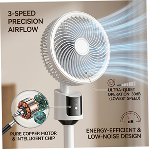 Nouveau ventilateur de circulation d'air silencieux à hauteur réglable, 3 vitesses de vent, ventilateur sur pied à oscillation automatique, ventilateur de table - Product Image 4