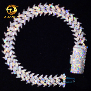 Collana braccialetto con maglia cubana 10mm con maglia cubana in Moissanite, gioiello Hip Hop quotidiano Chic senza sforzo - Product Image 1