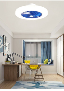 Lámpara de ventilador de techo eléctrica moderna y sencilla para dormitorio y comedor, lámpara de araña integrada con fuente de luz LED silenciosa de Sunday Gauge - Product Image 5