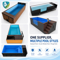Piscina de Fibra de Vidrio para Jardín, Personalizable, con Ventana, para Exteriores, Fabricante de Piscinas Elevadas