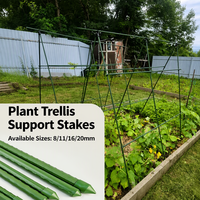 Trellis tanaman penyangga tanaman berlapis plastik, inti baja galvanis anti karat untuk tanaman sayuran, tanaman rambat, dan bunga.