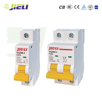Interruptores de Circuito en Miniatura AC MCB 63A 1P/2P/3P/4P, Interruptor de Riel DIN 230/400V 50/60Hz, Fábrica China, 3kA PA66