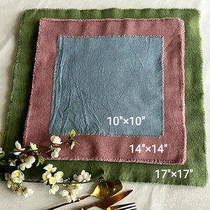 Serviettes <span class=keywords><strong>de</strong></span> table carrées en <span class=keywords><strong>coton</strong></span> et lin <span class=keywords><strong>de</strong></span> 42x42 cm, style rétro, en <span class=keywords><strong>gaze</strong></span>, pour <span class=keywords><strong>mariage</strong></span>, décoration <span class=keywords><strong>de</strong></span> table, torchons en mousseline, décoration <span class=keywords><strong>de</strong></span> table rustique - Product Image 5