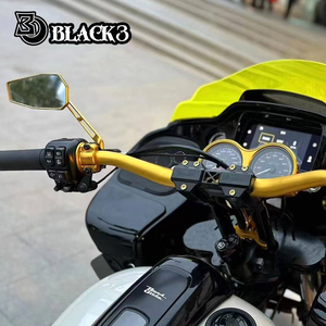 Morsetto Manubrio in Lega di Alluminio Black3 con PVC Multicolore per Moto HD Softail Touring Street Fighter Low Rider - Product Image 5