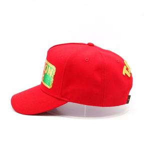 Venta al por mayor de ala curva 100% algodón 5 paneles de lentejuelas Rojas gorra de béisbol sombreros personalización gorras de béisbol - Product Image 4