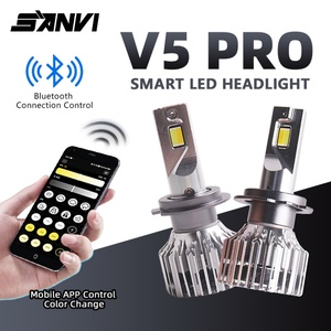 SANVI New V5pro Smart App Control LED Headlights 6000K-3000K White Yellow Led Bulbs Car Accessories - Product Image 2