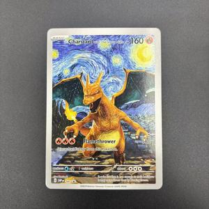 Cartes de collection DIY PTCG 2023 SVP EN VAN GOGH PIKACHU/GREY FELT HAT, carte individuelle faite maison, jeu classique, cartes d'anime, cadeau, jouet - Product Image 3