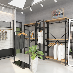 Scaffali <span class=keywords><strong>di</strong></span> esposizione multifunzionali della maglietta della mobilia della Boutique supporto dell'<span class=keywords><strong>abbigliamento</strong></span> scaffali dell'<span class=keywords><strong>abbigliamento</strong></span> dell'indumento del metallo <span class=keywords><strong>per</strong></span> gli uomini del negozio - Product Image 3