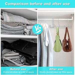 YHZNW Pack Handbag Hanger Organizer Metal <b>S</b> <b>Hooks</b> With Storage Bag Purse Hangers Bag <b>Hooks</b> Closet Large Size Closet Rod <b>Hooks</b> Fo - Product Image 4