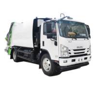 Camion de transport de déchets diesel ISUZU 4X2, capacité 7CBM/6m³, transmission manuelle, compacteur, moteur et boîte de vitesses intégrés