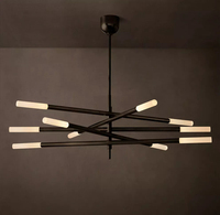 Lustre ovale Rousseau en laiton massif et cuivre, style minimaliste, pour table à manger et salon