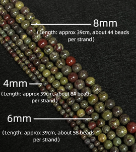 High Quality Dragon Blood Jasper Polished Round Loose Green Red Spotted Beads for DIY Bracelet Making 4/6/8/10mm - Product Image 2
