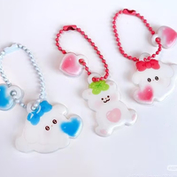 Porte-clés gonflé en PVC personnalisé de haute qualité avec animaux de dessin animé, breloque Kpop personnalisable, pendentif pour sacs cadeaux, anneaux porte-clés