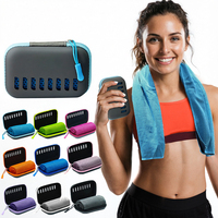Toalla Refrigerante de Malla Multicolor al por Mayor con Estuche de EVA, Logotipo Personalizado, Toalla de Microfibra de Enfriamiento Instantáneo para Deportes, Gimnasio y Viajes
