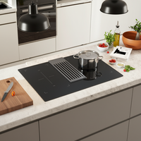 Hotte aspirante encastrable Ohigitecki avec cuisinière à induction 4 brûleurs Felix Zone et hotte de cuisson intégrée à aspiration descendante