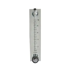 Black adjustable knob 2-10LPM O2 temperature air panel type water flow meter