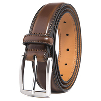 Ceinture en cuir véritable classique pour hommes, conçue pour pantalons décontractés et chemises, avec boucle à ardillon réversible