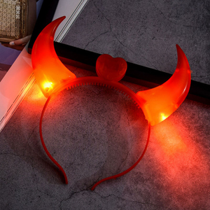 <span class=keywords><strong>Corne</strong></span> de démon rougeoyante I239 avec couvre-chef léger bandeau scintillant bois fluorescents Gala Concert danse accessoires de Costume de fête - Product Image 3