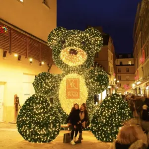 Luz LED con motivo de oso Polar 3D, escultura blanca fría para exteriores, adorno de Navidad, luces