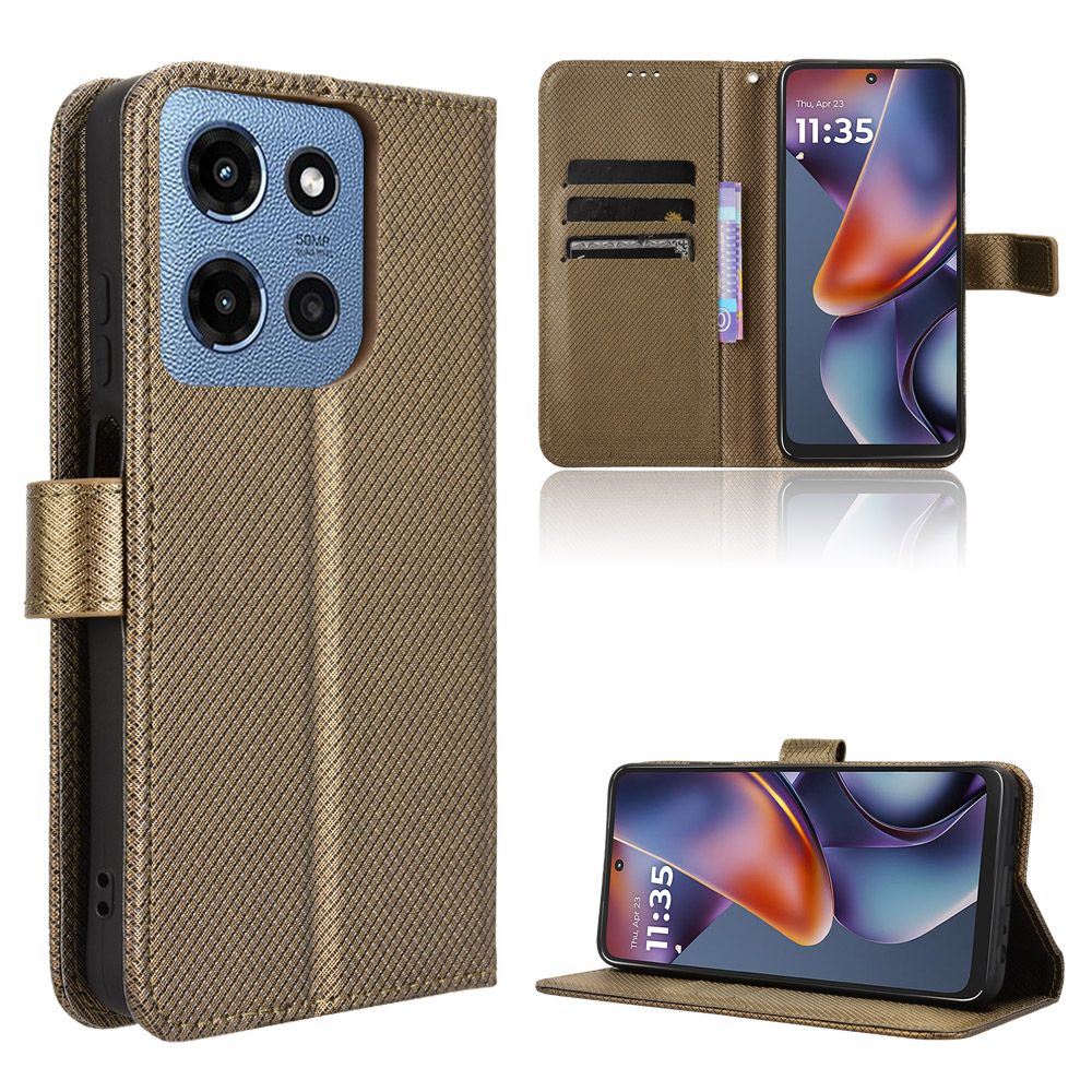 Luxury Diamond Pattern PU Leather Case for Motorola Moto G