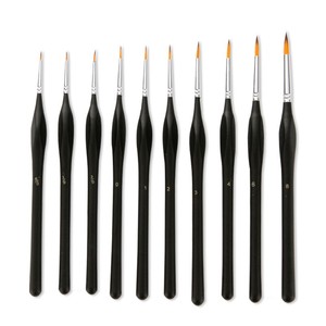 Zhuting – Lot de 10 pinceaux miniatures pour aquarelle avec manches en bois et poils en nylon pour la peinture artistique et l'illustration - Product Image 1