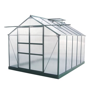 6.2x4.2FT Premium Walk-in Greenhouse with Galvanized Steel <strong>Base</strong> and Polycarbonate Board Garden Growth Tent Garden Building - Product Image 2