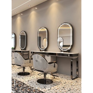 Estación de Espejo Doble para Peluquería, Mueble de Estilismo para Barbería - Product Image 3