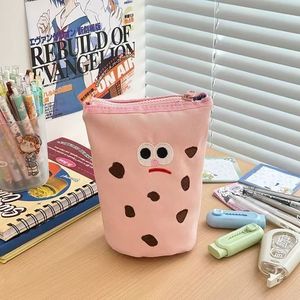 Creative Pencil Bag With Heart <b>Print</b> Nylon Foldable Storage For School <b>Office</b> Use - Product Image 2