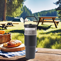 Flacon isotherme 900ml personnalisable avec tasse Flacon d'eau sous vide extérieur écologique pour la randonnée et le camping