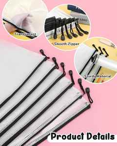 Versatile PVC Plastic Zip <b>File</b> <b>Folders</b> Eco-friendly <b>File</b> Bag Home Organizer Bag Letter Size A4 Mesh Zipper Pouch for Office - Product Image 3