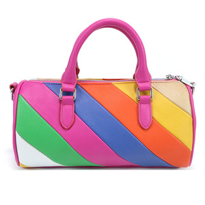 Sac fourre-tout arc-en-ciel en cuir souple PU pour femme, sac bandoulière de luxe à longue sangle coloré - Product Image 3