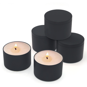 luxury seamless aluminum tins for candles wax melt packaging tin black and white matte candle tins